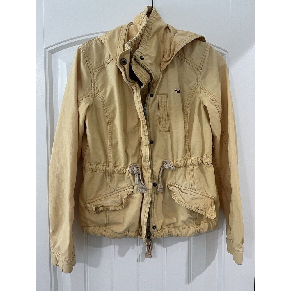 Hollister Lightweight Cotton Hooded Yellow Jacket Boating Women's SMALL